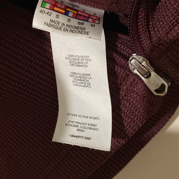 WOMENS Maroon SPYDER JACKET Small - Picture 8 of 8